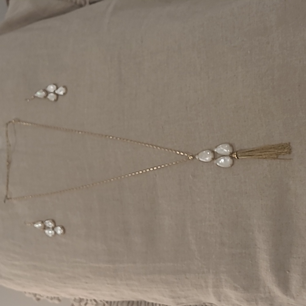 Stella & Dot Botanical Tassel Necklace and Earrings